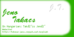 jeno takacs business card